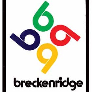 Calcomanía de viaje retro estilo años 50 de Breckenridge, Colorado, para esquiar en la nieve, mapa del estado.