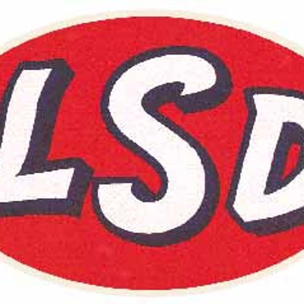 Vintage  1960's style  LSD    retro  travel decal  sticker