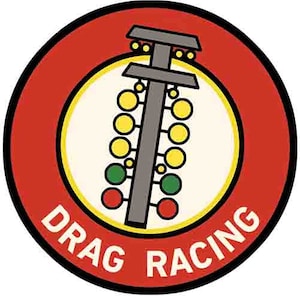 Vintage  1970&#39;s  style   Drag Racing hot rod garage   retro  travel decal  sticker