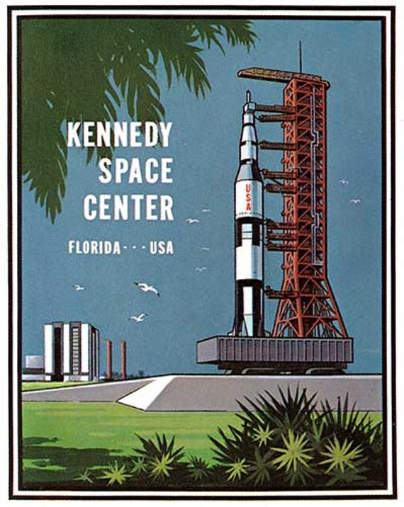 ヴィンテージ 1950 年代スタイル ケネディ宇宙センター ココア ビーチ 