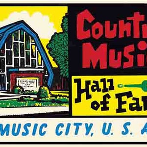 vintage 1950's style Nashville TN Tennessee Ryman Auditorium Country Music rétro voyage autocollant autocollant carte d'état