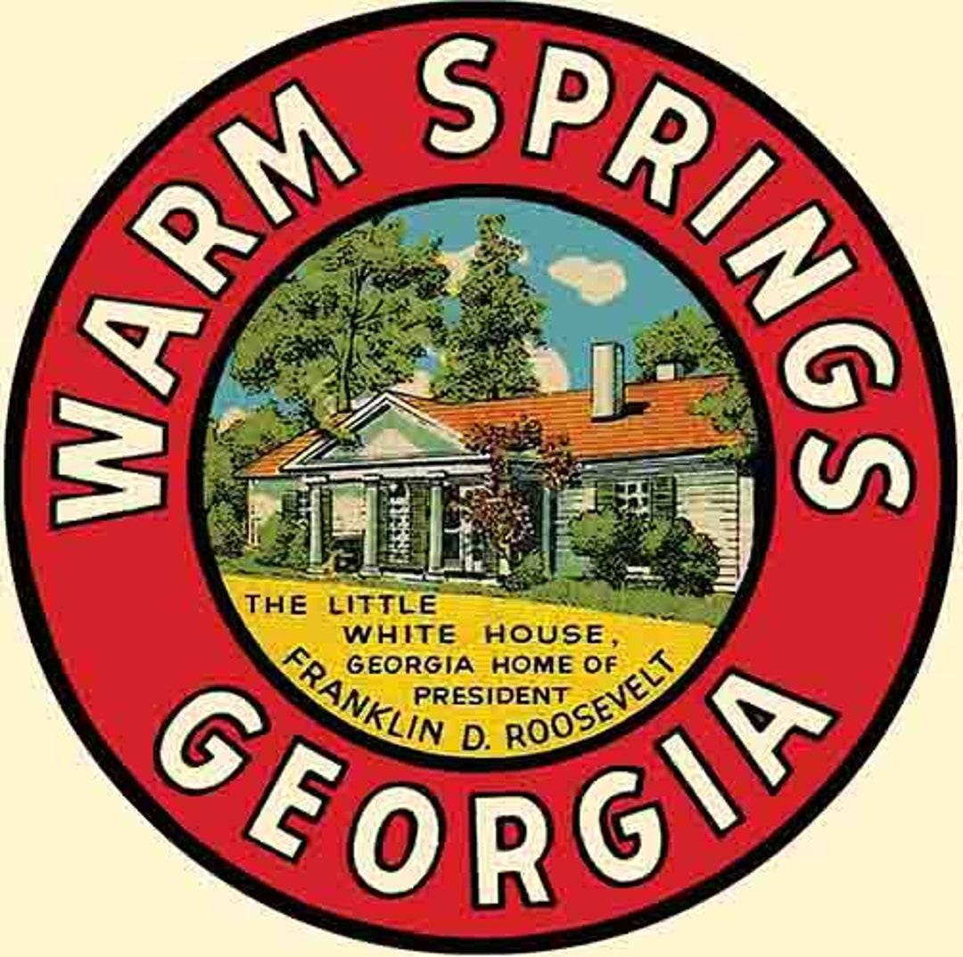 Vintage 1950's Style Warm Springs GA Retro Travel Decal Sticker