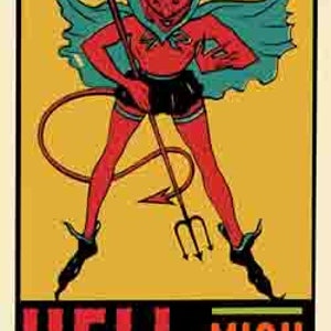 Vintage 1950 's stile Visit Hell MI Michigan retrò viaggio decalcomania adesiva mappa di stato