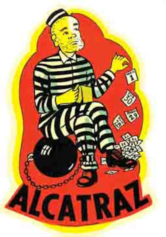 Vintage 1960's Style Alcatraz Prison San Francisco California