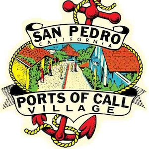 Vintage 1950er Jahre Stil San Pedro CA California retro Reisetattoo Aufkleber Aufkleber Zustand Karte