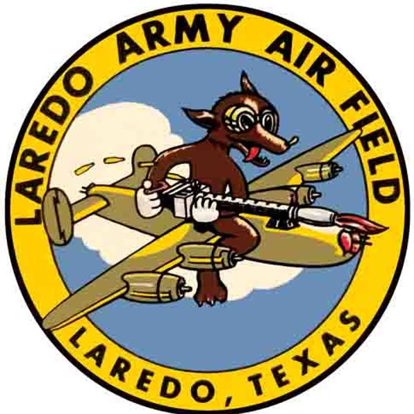 Vintage  1950's style  Laredo US Army Air Field base military Texas TX     retro  travel decal  sticker