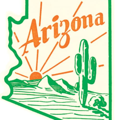 Grand Canyon  AZ  Pin-Up Vintage Style 1950's Travel Decal Sticker  Arizona 