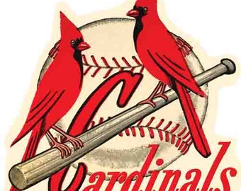 Vintage  1960's style St. Louis Cardinals  Baseball   retro  travel decal  sticker