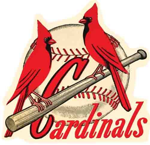 St. Louis Cardinals Vintage Logo on Old Wall Poster