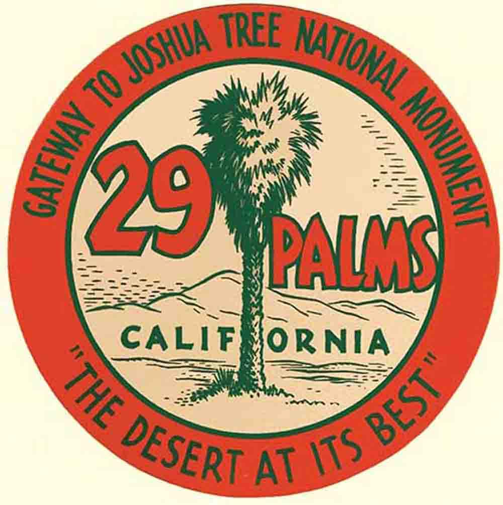 Vintage Style 29 Palms CA California National Park USMC US Marine