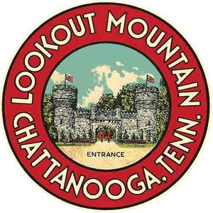 Vintage 1960 stile Lookout Mountain TN Chattanooga Tennessee retro viaggio decalcomania adesivo mappa di stato