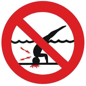 No Diving in the swimming pool  waterproof travel decal  sticker state map