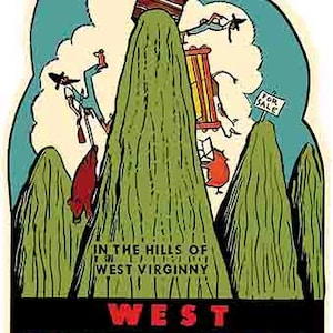 Vintage 1950's style West Virginia Mountaineer WV Retro Reise Aufkleber Aufkleber Zustand Karte