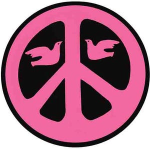 Vintage 1960er Jahre Stil Peace Sign Dove anti war retro Reise Aufkleber Aufkleber Zustand Karte