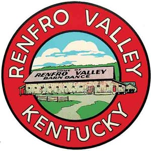 Vintage jaren 1950 stijl Renfro Valley KY Kentucky retro reis sticker staat seis kaart