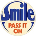 Vintage  1970's style  Smile Pass It On       retro  travel decal  sticker state map