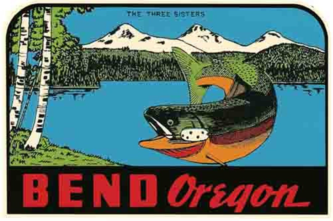 Vintage 1950's Style Bend Oregon Coast OR Retro Travel Decal Sticker ...