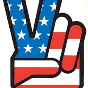 Vintage 1960er Jahre Peace Sign USA Vaterländischen Hippie Retro Reise Aufkleber Aufkleber Zustand Karte