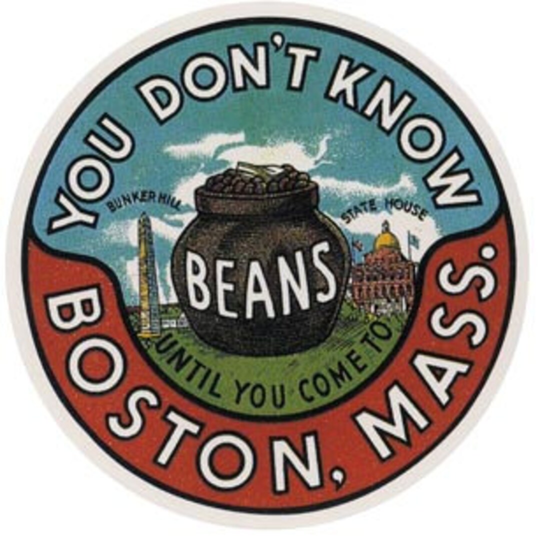 Vintage 1950's Style Boston MA Massachusetts Retro Travel Decal Sticker ...
