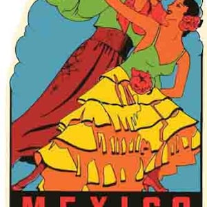 Vintage 1960 Stil Mexiko Stadt retro Reise Aufkleber Aufkleber Zustand Karte
