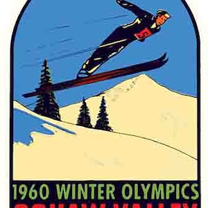 Vintage jaren 1950 stijl Squaw Valley CA California retro reis sticker staat kaart