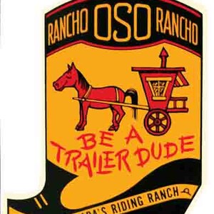 Vintage 1950 Stil Santa Barbara Oso Rancho California CA Mission retro Reise Aufkleber Aufkleber Zustand Karte