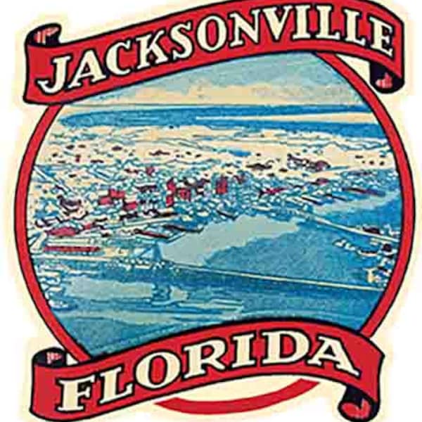 Jacksonville Beach Map Vintage Etsy