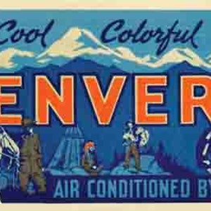 Vintage  1950's style  Denver CO Colorado nature  retro  travel decal  sticker