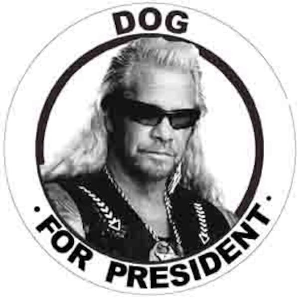 Vintage  1960's style  Dog For President  The Bounty Hunter   retro  travel decal  sticker