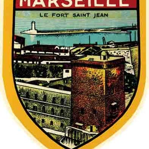 Vintage 1950 Stil Marseille Frankreich retro Reise Aufkleber Aufkleber Zustand Sakarte