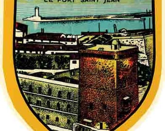 Vintage 1950 Stil Marseille Frankreich retro Reise Aufkleber Aufkleber Zustand Sakarte