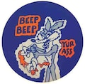 Vintage  1960's style   Beep Beep Yer a#@  hot rod garage muscle car retro  travel decal  sticker state map