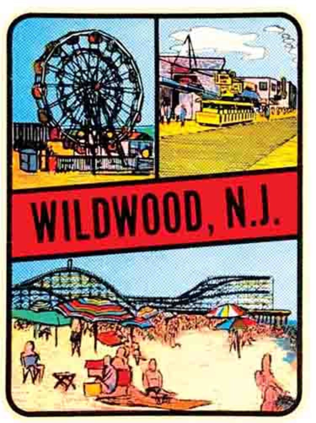 Wildwood New Jersey Tote Bag Wildwood Postcard Wildwood 