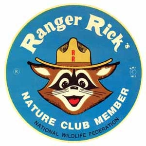 Vintage  1970's style   Ranger Rick Nature Club    retro  travel decal  sticker