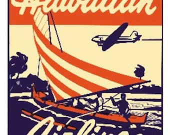 1950年代のヴィンテージスタイル、ハワイアン航空、ハワイ諸島のレトロ