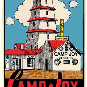 Vintage 50er Jahre Stil Camp Joy Kadoka SD South Dakota Retro Reise Aufkleber Aufkleber Zustand Karte