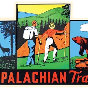 Vintage 1950 Stil Appalachian Trail Georgia Tennessee North Carolina Smoky Mountains retro Reise Aufkleber Aufkleber Zustand Karte