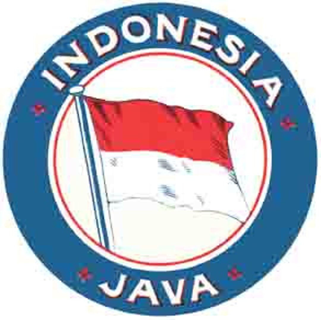 Vintage 1950's Style Java Indonesia Flag Retro Travel Decal Sticker ...