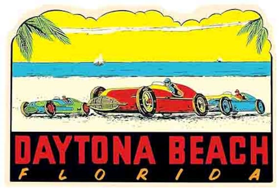 Indianapolis Indiana 500 Racing Vintage 1950/'s Style Travel Decal Sticker