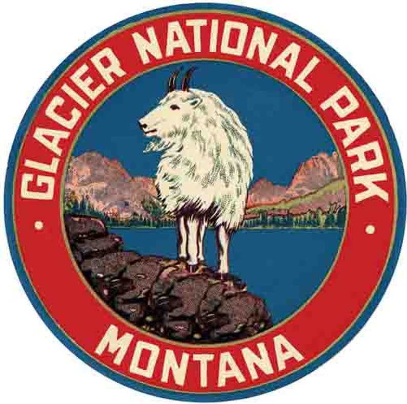 Vintage 1950's Style Glacier National Park Montana Canada Retro Travel ...