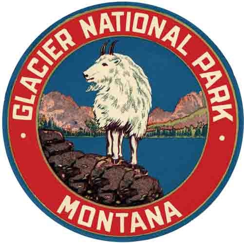 Vintage 1950's Style Glacier National Park Montana Canada Retro Travel ...