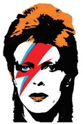 Vintage  1970's style  David Bowie Ziggy Stardust      retro  travel decal  sticker