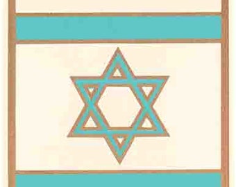 Vintage  1950's style  Israel   Tel Aviv  Jerusalem   retro  travel decal  sticker state map