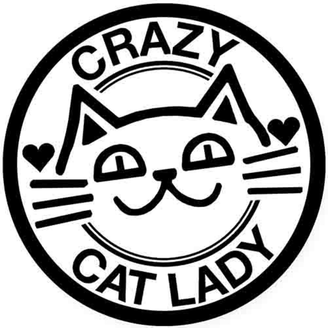 Vintage Style Crazy Cat Lady Funny Retro Travel Decal Sticker