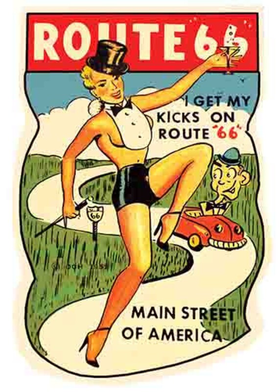 Vintage 1950's Style Route 66 I Got My Kicks Pin-up Girl | Etsy