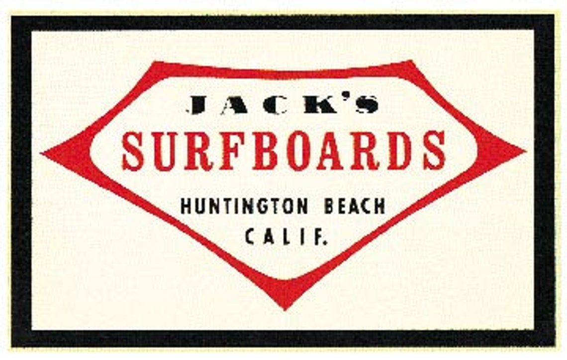 Vintage 1950's Style Jack's Surfboards Huntington Etsy