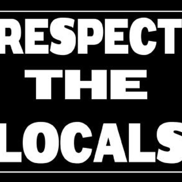 Vintage  1980's style  Respect The Locals  Hawaii California   Surf  Surfing Surfer      retro  travel decal  sticker