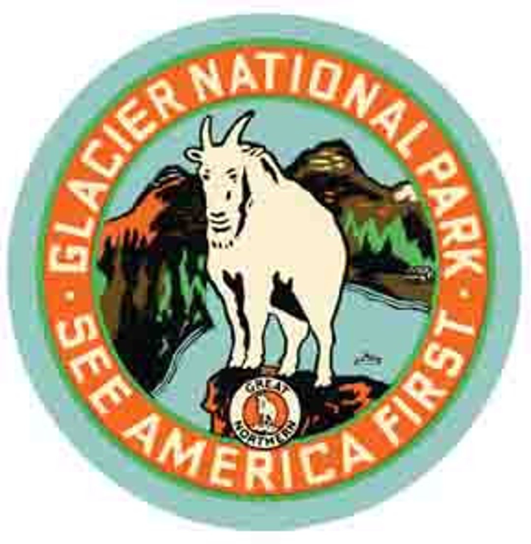 Vintage 1950's Style Glacier National Park MT Montana Retro Travel ...