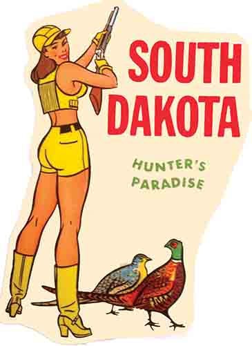Vintage 1950's Style South Dakota SD Pin-up Girl Hunting Retro