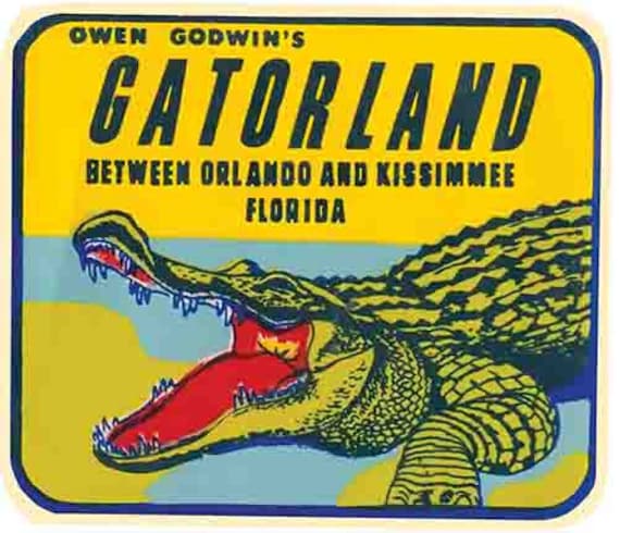 Vintage 1950's Style Gatorland Orlando Kissimmee Florida FL Retro